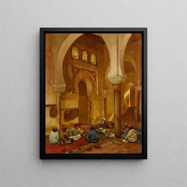 In der Madrasa - Rudolf Ernst — gerahmtes Bild an der Wand