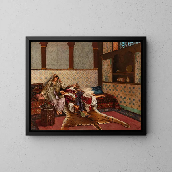 Sanfte Wiegenlied - Rudolf Ernst — gerahmtes Bild an der Wand