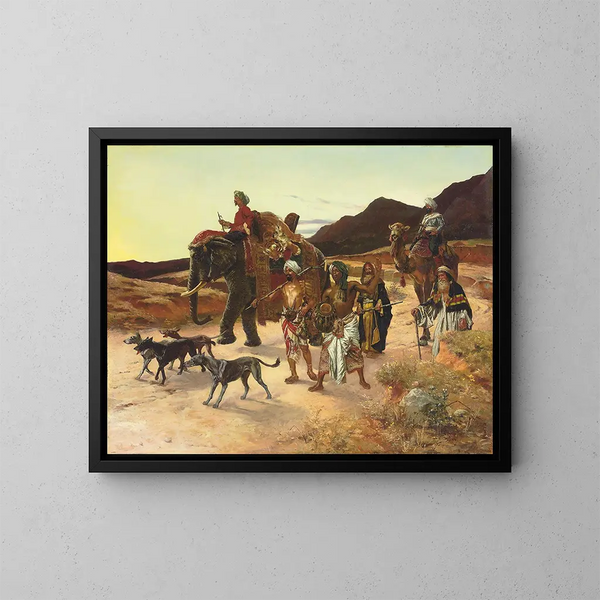 La Chasse au tigre - Rudolf Ernst — quadro incorniciato alla parete
