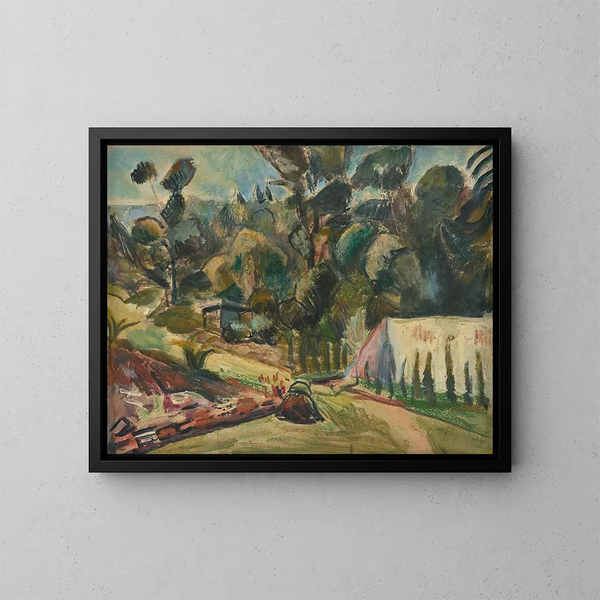 Landschaft mit Zelt - Rudolf Grossmann — gerahmtes Bild an der Wand