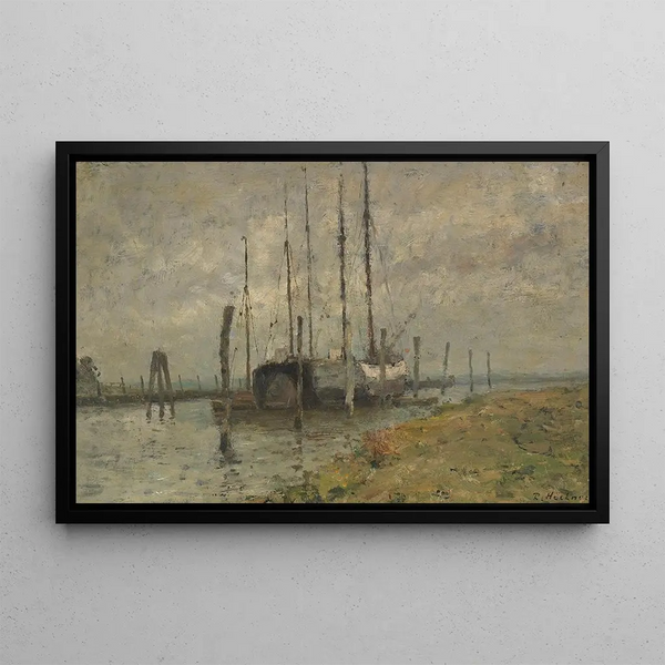 Rudolf Hckner - Segelboot im Hafen von Schulau.webp