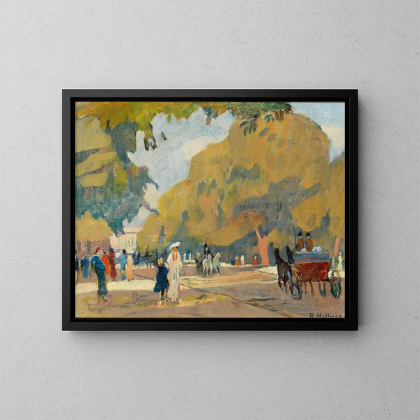 Allée dans le Hyde Park - Rudolf Hellwag — gerahmtes Bild an der Wand