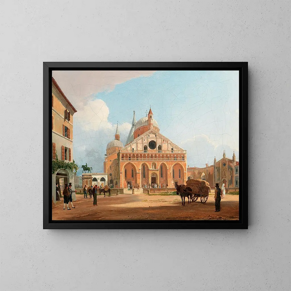 Vista della basilica di Sant'Antonio di Padova - Rudolf von Alt — quadro incorniciato alla parete