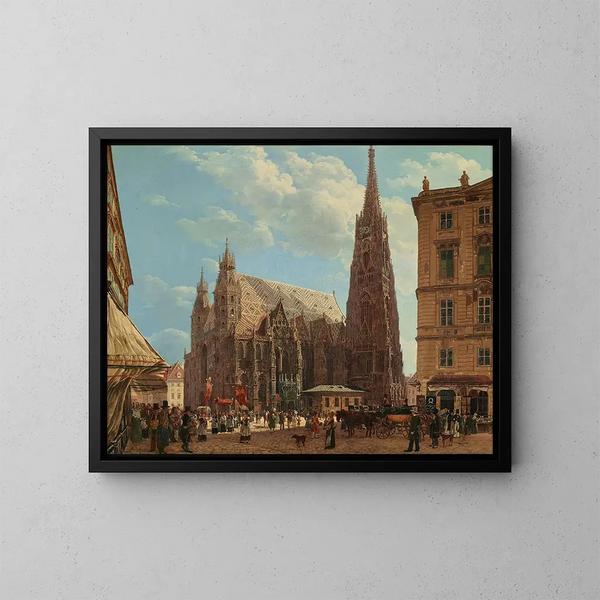 La cattedrale di Saint-Étienne di Vienna - Rudolf von Alt — quadro incorniciato alla parete