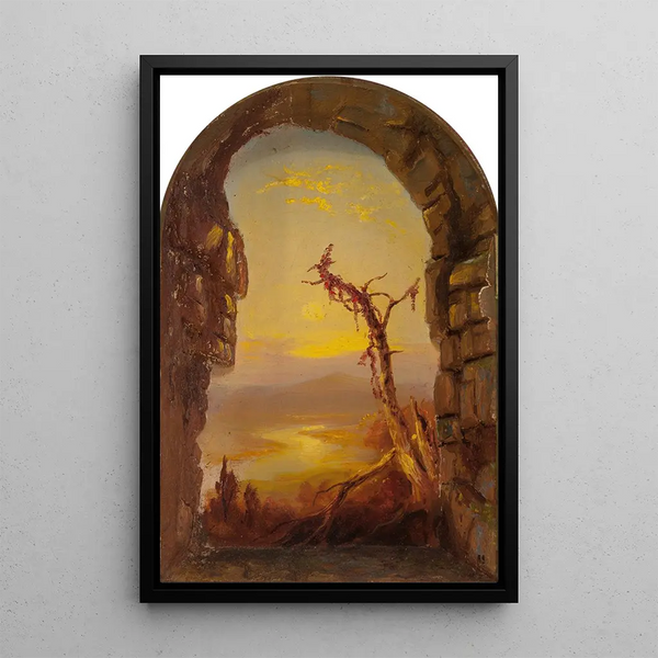 An overview of the Juniata from Sideling Hill - Russell Smith — framed artwork on a wall
