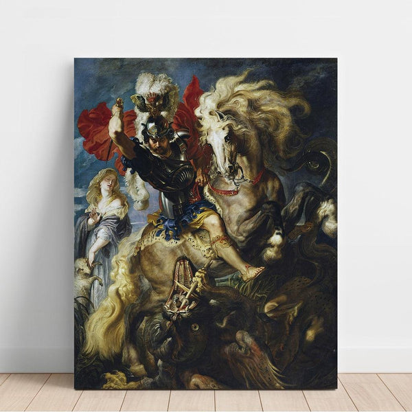 Saint-Georges combat le dragon - Peter Paul Rubens | Reproduction Tableau Décoration murale affiche copie