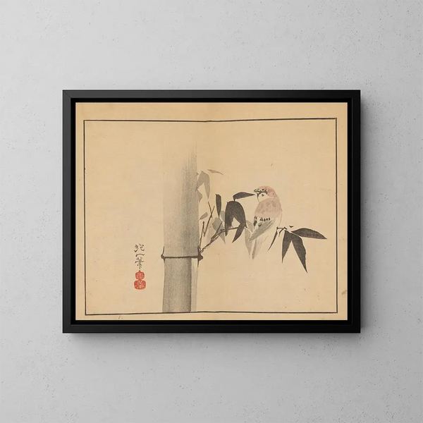 Sakai Hoitsu, Blumen- und Vogelmalerei, Pl04 - Sakai Hōitsu — gerahmtes Bild an der Wand