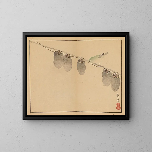 Sakai Hoitsu, Blumen- und Vogelmalerei, Pl. 13 - Sakai Hōitsu — gerahmtes Bild an der Wand