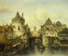 Vista immaginaria basata sul Kolksluis di Amsterdam - Salomon Leonardus Verveer — vista dell’opera