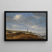 Panoramic view painting of Rhenen from the banks of the Rhine to the west of the city - Salomon van Ruysdael — framed artwork on a wall