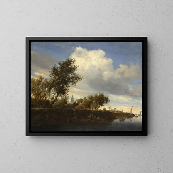 Ferry près de Gorinchem - Salomon van Ruysdael — quadro incorniciato alla parete