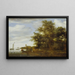 Flusslandschaft mit Kahn - Salomon van Ruysdael — gerahmtes Bild an der Wand
