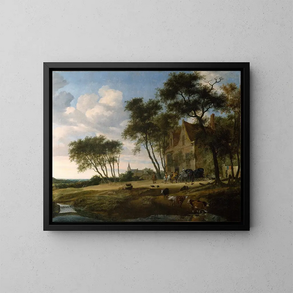 L'Arrêt - Salomon van Ruysdael — quadro incorniciato alla parete