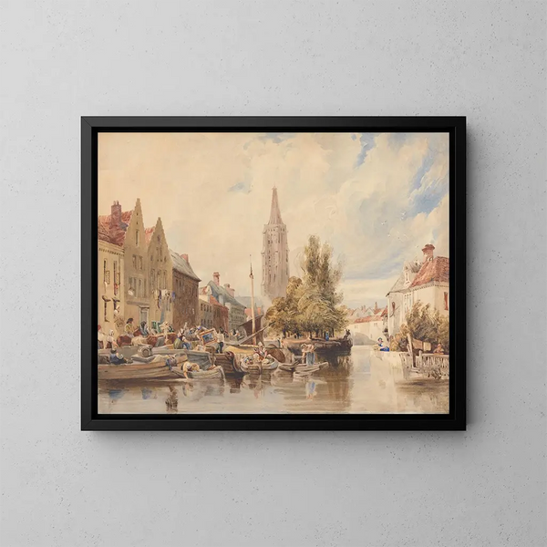 Kirche Notre-Dame von Brügge - Samuel Austin — gerahmtes Bild an der Wand