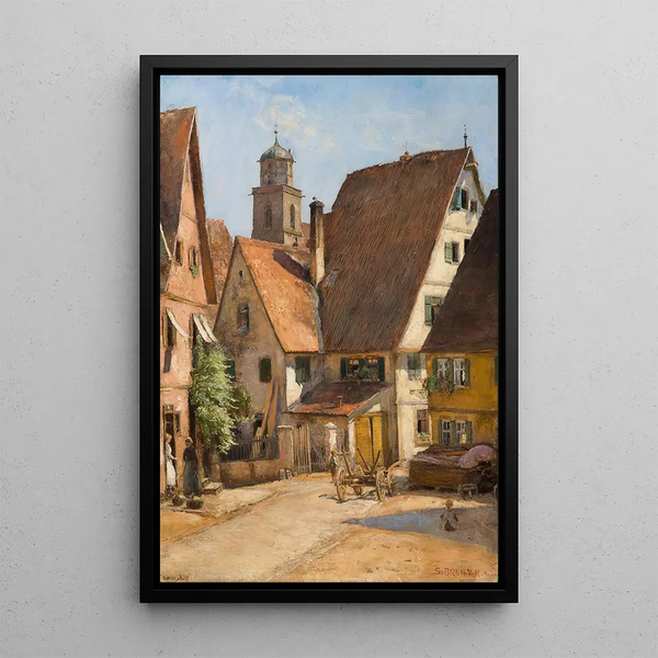 Dinkelsbühl Painting - Samuel Brunner — framed artwork on a wall