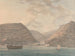 Mann im Kriegshafen bei Anker, Berge im Hintergrund - Samuel Davis — Ansicht des Kunstwerks
