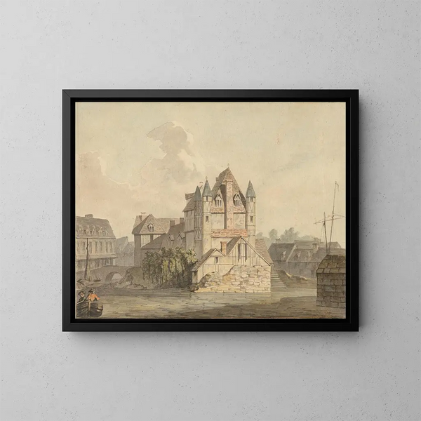 La Fin du pont ruiné à Rouen - Samuel Davis — gerahmtes Bild an der Wand