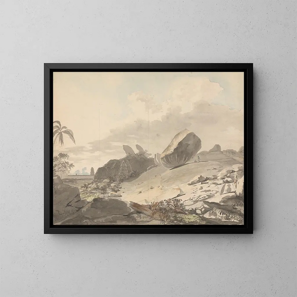 Die Sieben Pagoden von Mamallapuram - Samuel Davis — gerahmtes Bild an der Wand