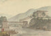 Ansicht von Tashichoedzong, Bhutan, und der Holzbrücke - Samuel Davis — Ansicht des Kunstwerks
