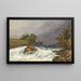 Scène di un fiume con casa - Samuel H Owen — quadro incorniciato alla parete