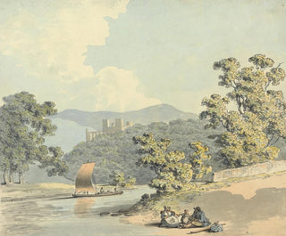 Samuel Howitt - Country Folk with a Child Beside a River.webp