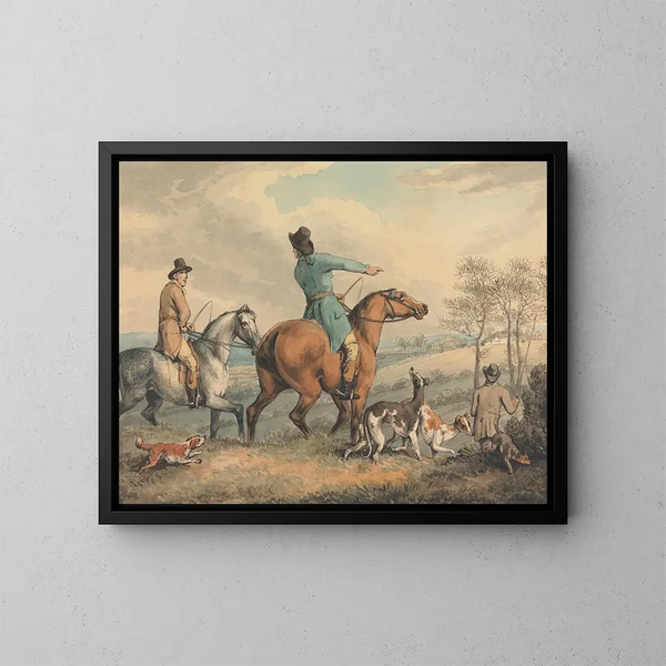 Mise en scène della caccia - Samuel Howitt — quadro incorniciato alla parete