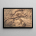 Leopards Playing among Fallen Trees and Rocks - Samuel Howitt — framed artwork on a wall