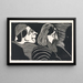 Fantasy painting of two men's heads in profile facing left, on the left a profile in the opposite direction - Samuel Jessurun de Mesquita — framed artwork on a wall