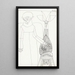 Figure in a long coat with the left hand on a globe - Samuel Jessurun de Mesquita — framed artwork on a wall