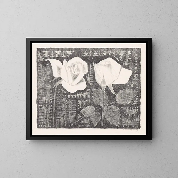 Zwei Rosen - Samuel Jessurun de Mesquita — gerahmtes Bild an der Wand