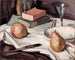 Stillleben mit Birnen und einem Weinglas - Samuel John Peploe — Ansicht des Kunstwerks