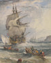 Voiliers et petits bateaux dans une mer agitée au large des côtes - Samuel Owen — Ansicht des Kunstwerks