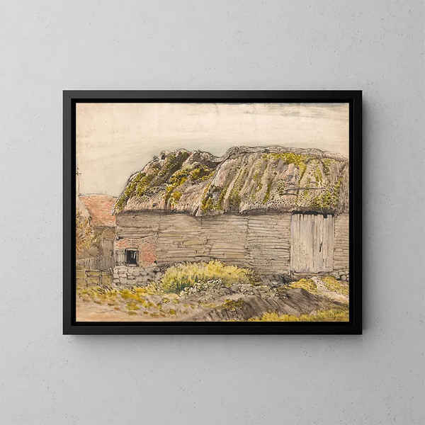 Una stalla dal tetto muschiato a Shoreham - Samuel Palmer — quadro incorniciato alla parete