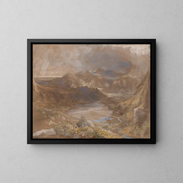 Llwyngwynedd e una parte di Llynyddina tra Capel Curig e Beddgelert, Galles del Nord - Samuel Palmer — quadro incorniciato alla parete