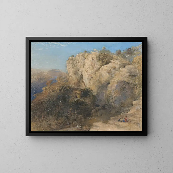 Paesaggio roccioso in Galles - Samuel Palmer — quadro incorniciato alla parete
