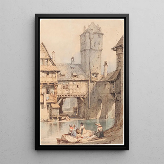 Samuel Prout - Laundresses before the Wasserturm Nuremberg.webp