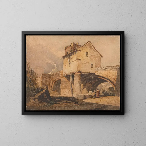 Il ponte di Monnow a Monmouthshire - Samuel Prout — quadro incorniciato alla parete