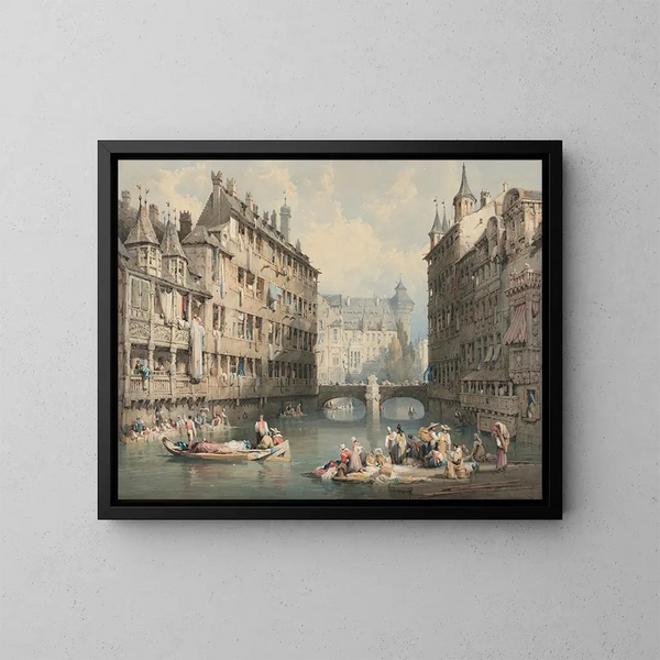 Vista di Norimberga - Samuel Prout — quadro incorniciato alla parete