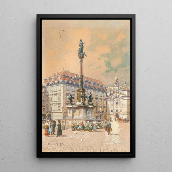 The Flower Market at the Court - Sándor Kozeluh — framed artwork on a wall