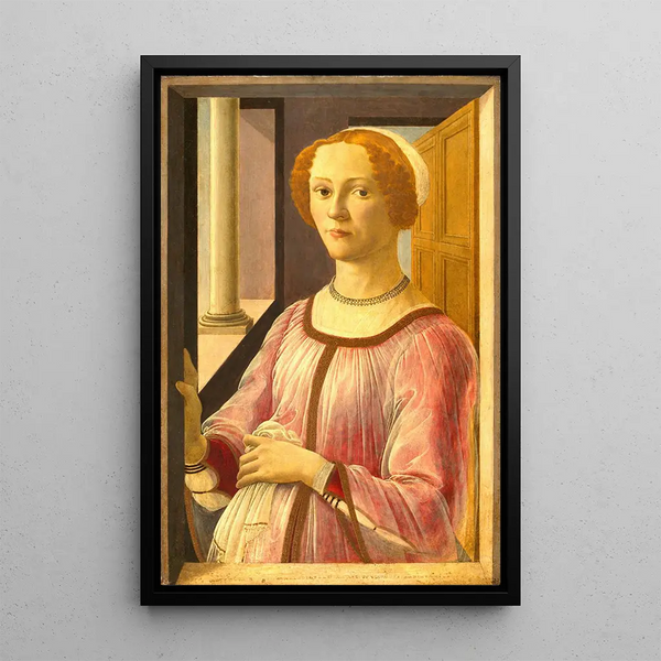 Portrait of Smeralda Bandinelli - Sandro Botticelli — framed artwork on a wall