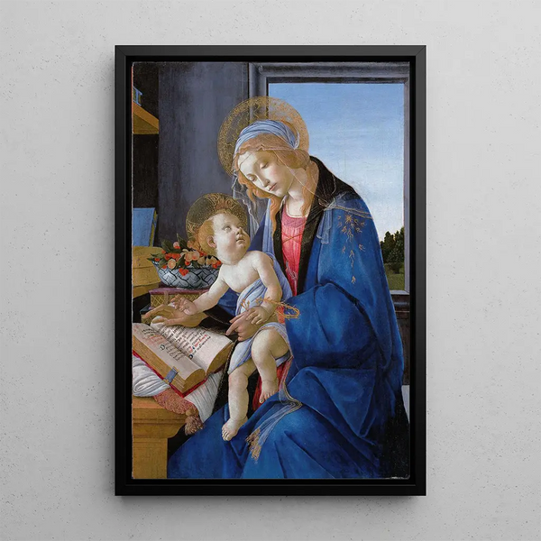 La Vierge à l'Enfant, La Madone du livre - Sandro Botticelli — framed artwork on a wall