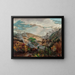 Großes rauchendes Gemälde der Berge bei Waynesville in den Bergen von North Carolina - Sarah Ann Freeman Clarke — gerahmtes Bild an der Wand