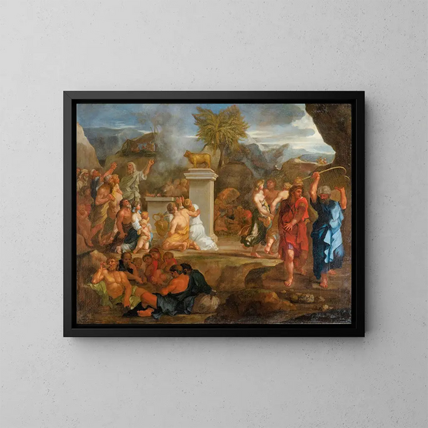 L'Anbetung des goldenen Kalbs - Sébastien Bourdon — gerahmtes Bild an der Wand