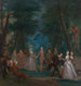 Scene in a park with figures from the Commedia dell'Arte - Marcellus Laroon the Younger — artwork view