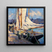 Scene of the quay in Gloucester - Bertha Eversfield Perrie — framed artwork on a wall