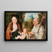 Die Jungfrau mit Kind mit heiligen Bernard von Clairvaux - Schule von Brügge — gerahmtes Bild an der Wand