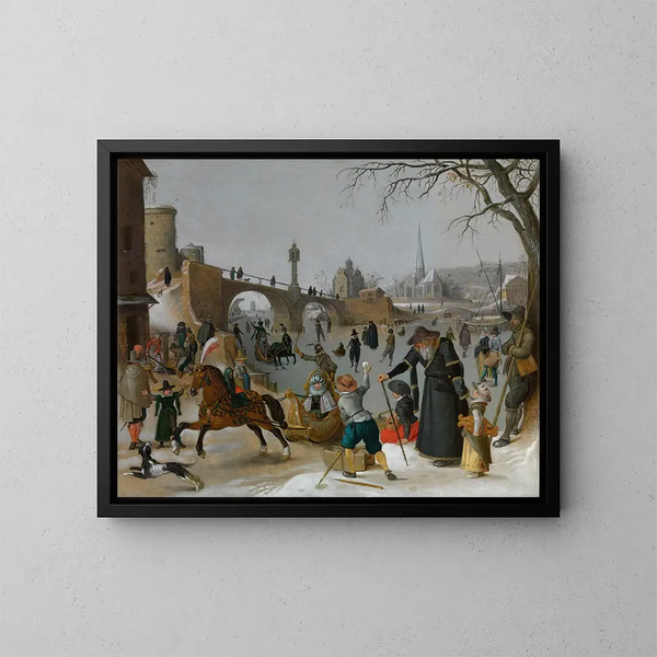 Plaisirs d'hiver - Sebastian Vrancx — gerahmtes Bild an der Wand