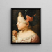 Portrait einer jungen Frau mit Maske - Sebastiano Ceccarini — gerahmtes Bild an der Wand