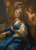Saint Cecilia sitting at an organ with putti and an angel - Sebastiano Conca — artwork view