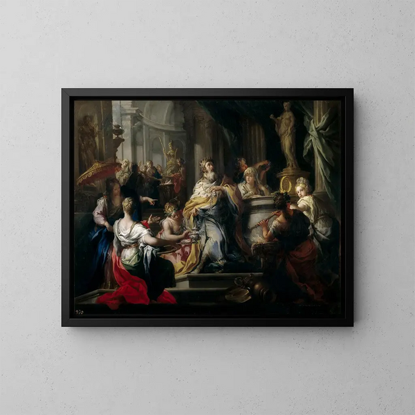 L'idolâtrie de Salomon - Sebastiano Conca — gerahmtes Bild an der Wand